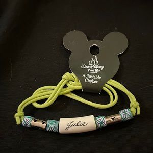 Disney Parks - Mickey Mouse and Name (Julie) adjustable choker necklace - New!